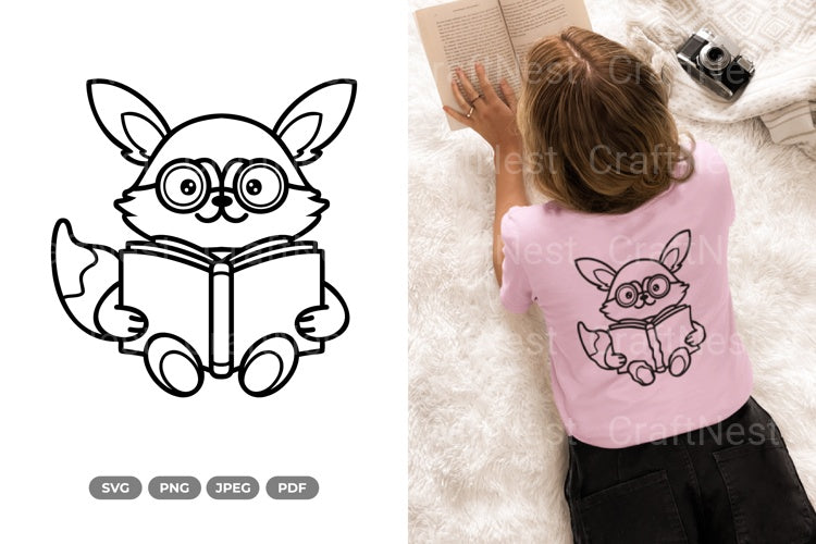 Kawaii Civet Reading Book Doodle Animal Clipart Bundle - CraftNest - Digital Crafting and Art