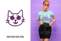 Kawaii Cool Cat Clipart Bundle - CraftNest - Digital Crafting and Art
