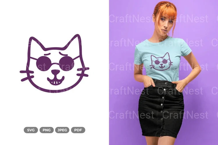Kawaii Cool Cat Clipart Bundle - CraftNest - Digital Crafting and Art