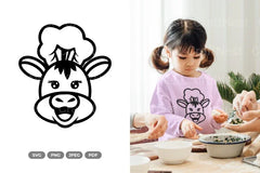 Kawaii Cow Chef Doodle Animal Clipart Bundle - CraftNest - Digital Crafting and Art