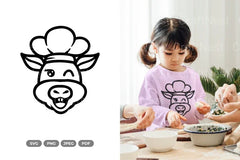 Kawaii Cow Chef Doodle Animal Clipart Bundle - CraftNest - Digital Crafting and Art