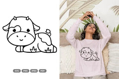 Kawaii Cow Doodle Animal Clipart Bundle - CraftNest - Digital Crafting and Art