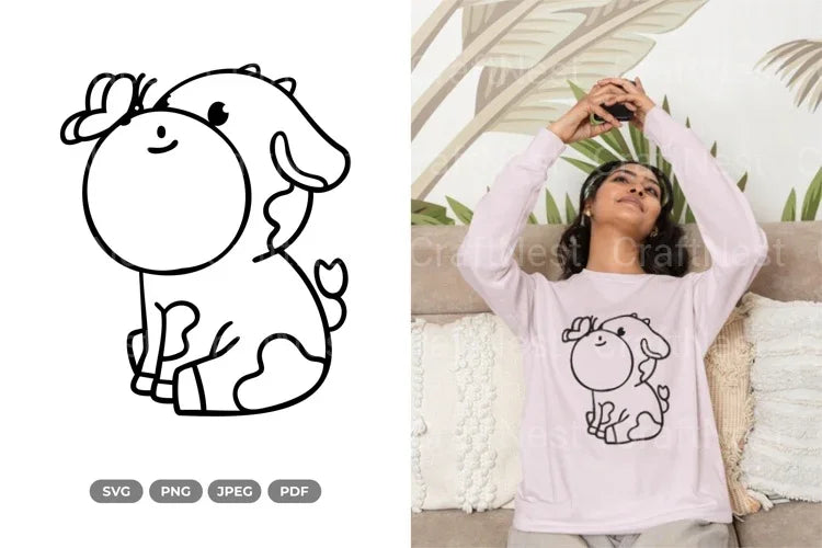 Kawaii Cow Doodle Animal Clipart Bundle - CraftNest - Digital Crafting and Art