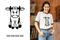 Kawaii Cow Sitting SVG Bundle - CraftNest - Digital Crafting and Art
