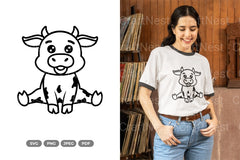 Kawaii Cow Sitting SVG Bundle - CraftNest - Digital Crafting and Art