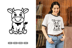 Kawaii Cow Sitting SVG Bundle - CraftNest - Digital Crafting and Art