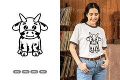 Kawaii Cow Sitting SVG Bundle - CraftNest - Digital Crafting and Art