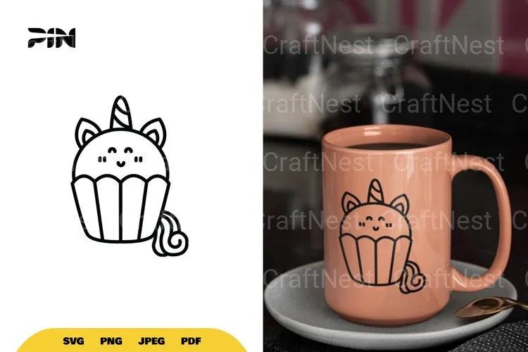 Kawaii Cupcake Unicorn Clipart Bundle - CraftNest - Digital Crafting and Art