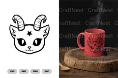 Kawaii Demon Cat Cute SVG Bundle - CraftNest - Digital Crafting and Art