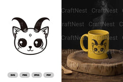 Kawaii Demon Cat Cute SVG Bundle - CraftNest - Digital Crafting and Art