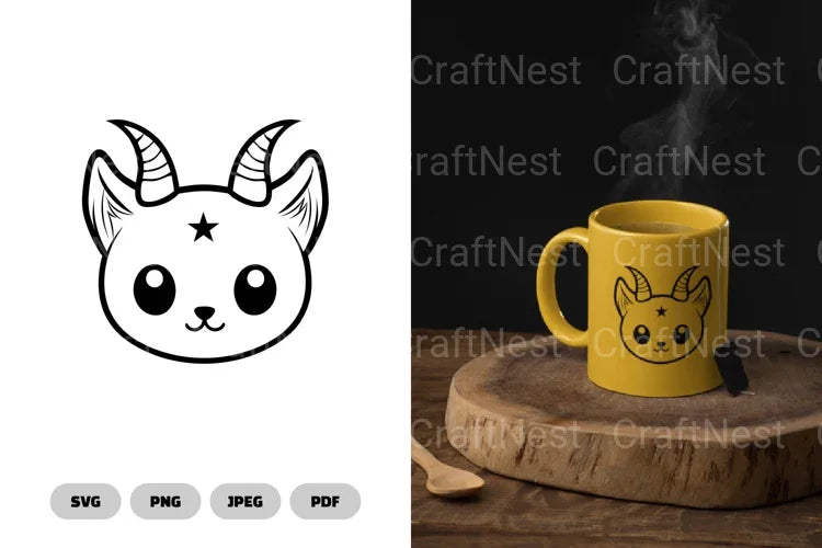 Kawaii Demon Cat Cute SVG Bundle - CraftNest - Digital Crafting and Art
