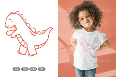 Kawaii Dino Dinosaur Doodle Clipart Bundle - CraftNest - Digital Crafting and Art