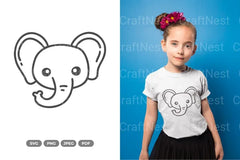 Kawaii Elephant Head Clipart Bundle - CraftNest - Digital Crafting and Art