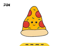 Kawaii Fast Food Cute Pizza Clipart Bundle - CraftNest - Digital Crafting and Art