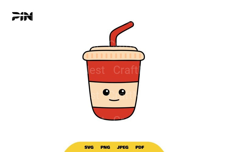 Kawaii Fast Food Cute Soft Drink Clipart Bundle - CraftNest - Digital Crafting and Art