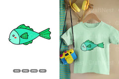 Kawaii Fish Sea Animal Decal Clipart Bundle - CraftNest - Digital Crafting and Art