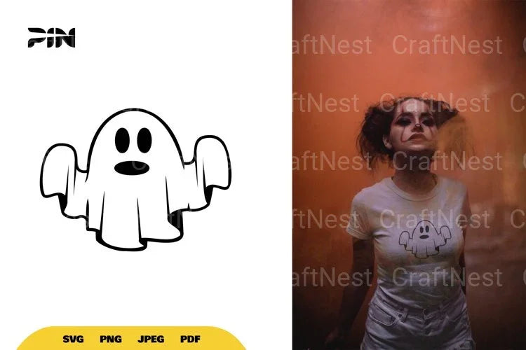 Kawaii Ghost Halloween SVG Bundle - CraftNest - Digital Crafting and Art