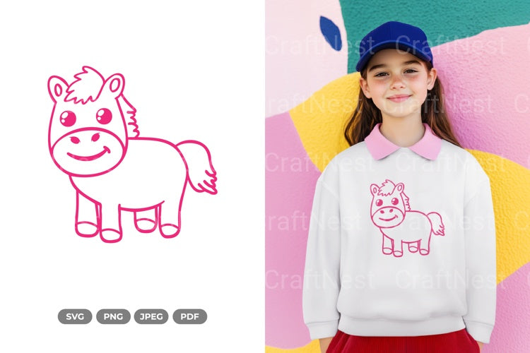 Kawaii Horse Farm Animal SVG Bundle - CraftNest - Digital Crafting and Art