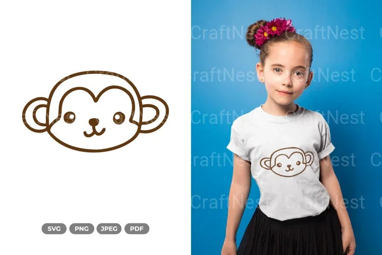 Kawaii Monkey Head Clipart Bundle - CraftNest - Digital Crafting and Art