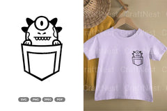 Kawaii Monster Pocket Clipart Bundle - CraftNest - Digital Crafting and Art