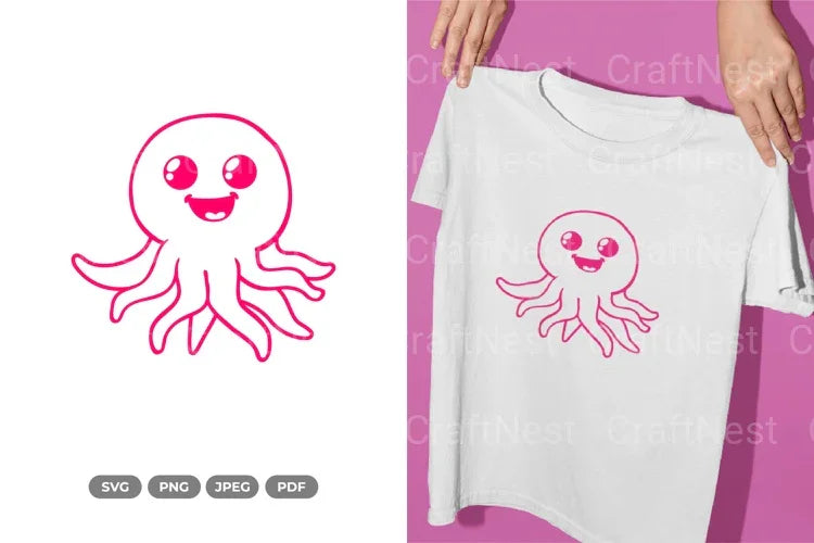 Kawaii Octopus Sea Animal Clipart Bundle - CraftNest - Digital Crafting and Art