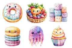 Kawaii Pastel Desserts Clipart Bundle - CraftNest - Digital Crafting and Art