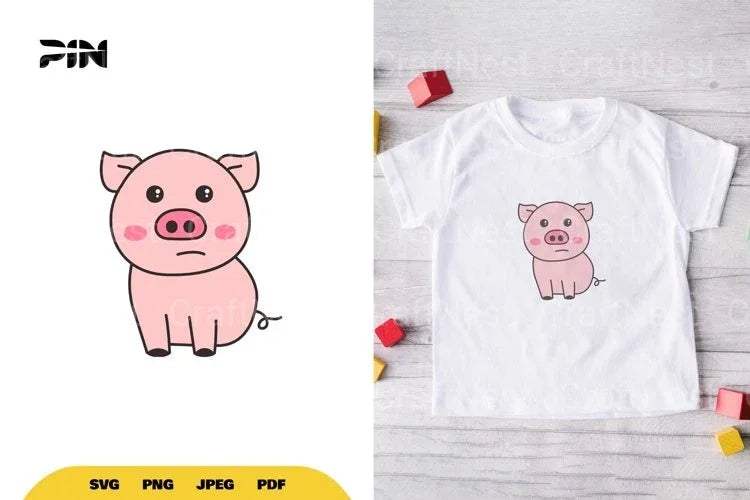 Kawaii Pig SVG Bundle - CraftNest - Digital Crafting and Art