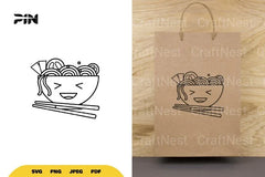 Kawaii Ramen Bowl SVG Bundle - CraftNest - Digital Crafting and Art