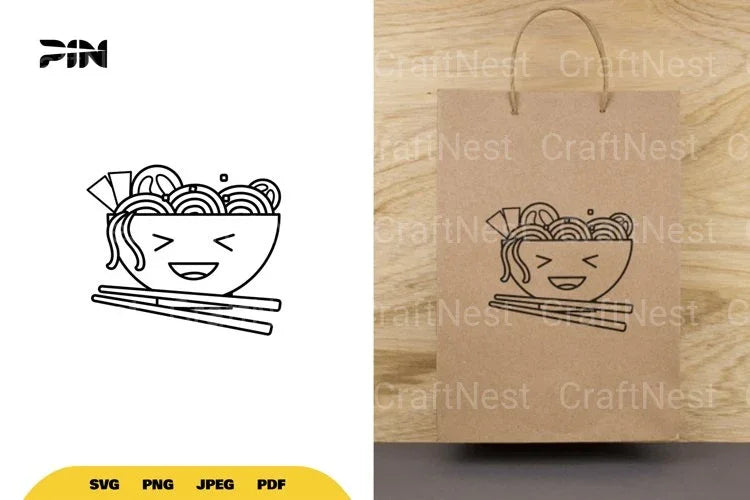 Kawaii Ramen Bowl SVG Bundle - CraftNest - Digital Crafting and Art