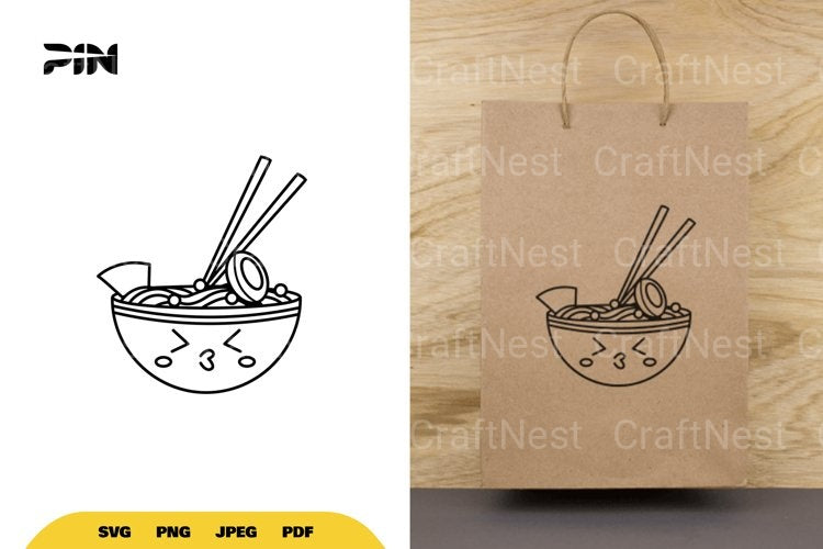 Kawaii Ramen Bowl SVG Bundle - CraftNest - Digital Crafting and Art