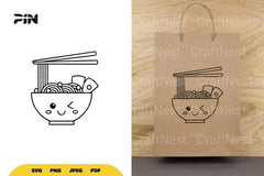 Kawaii Ramen Bowl SVG Bundle - CraftNest - Digital Crafting and Art