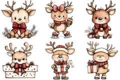 Kawaii Reindeer Bow Clipart Bundle - CraftNest - Digital Crafting and Art