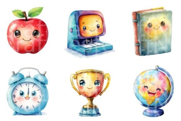 Kawaii School Clipart Bundle 2 - CraftNest - Digital Crafting and Art