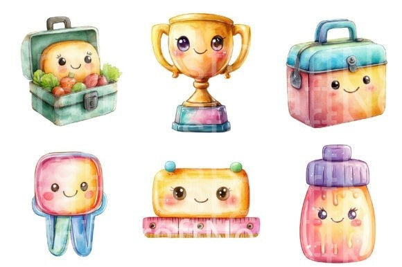 Kawaii School Clipart Bundle 2 - CraftNest - Digital Crafting and Art