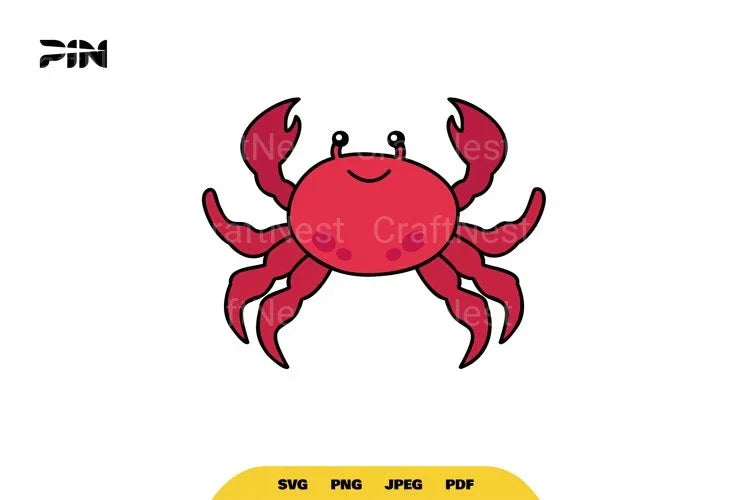 Kawaii Sea Animals Cute Crab Clipart Bundle - CraftNest - Digital Crafting and Art