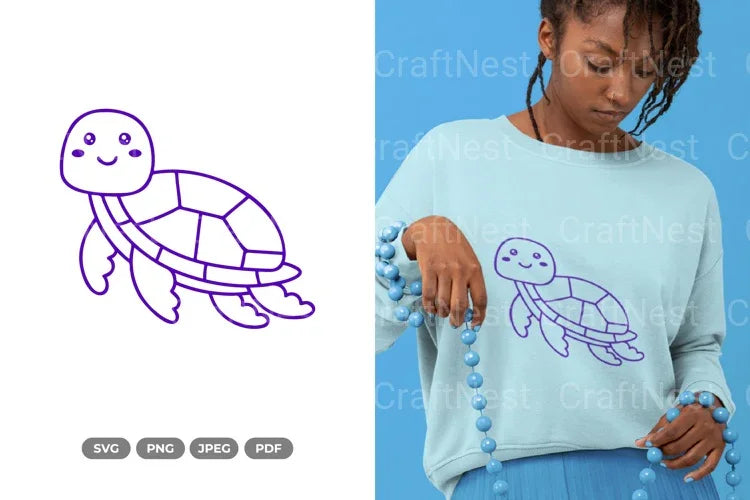 Kawaii Sea Turtle Sea Animal Clipart Bundle - CraftNest - Digital Crafting and Art