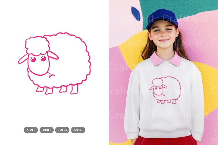 Kawaii Sheep Farm Animal Clipart Bundle - CraftNest - Digital Crafting and Art