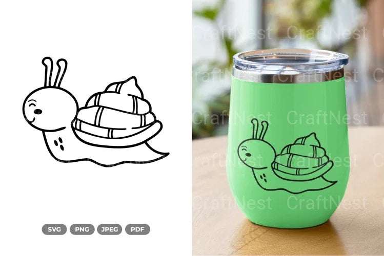 Kawaii Snail Spring Clipart Bundle - CraftNest - Digital Crafting and Art