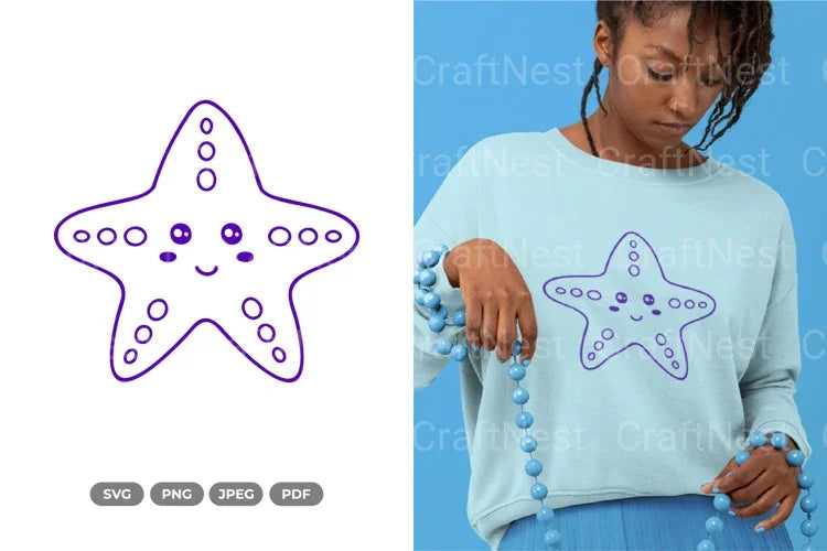 Kawaii Starfish Sea Animal Clipart Bundle - CraftNest - Digital Crafting and Art