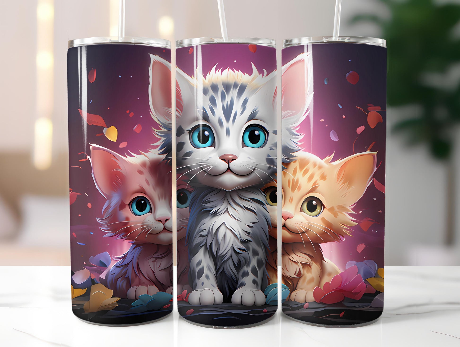 Kawaii Cats 3 Tumbler Wrap - CraftNest