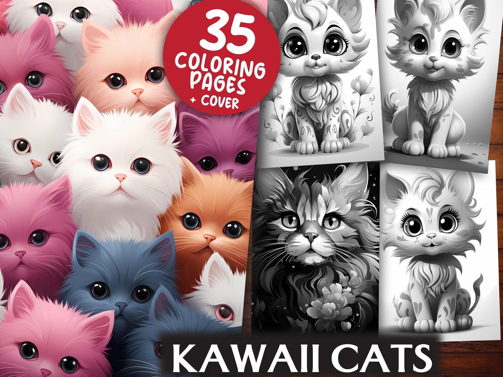 Kawaii Cats Coloring Books - CraftNest
