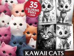 Kawaii Cats Coloring Books - CraftNest