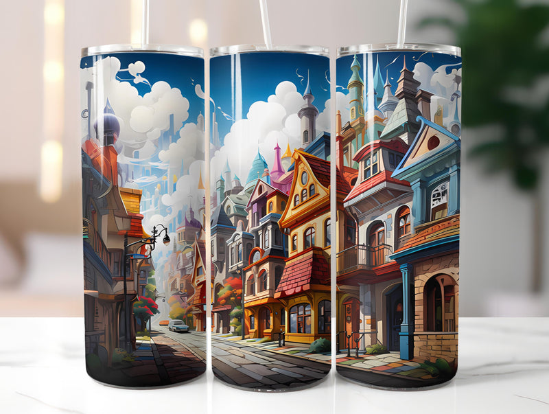 Kawaii Cityscapes 2 Tumbler Wrap - CraftNest