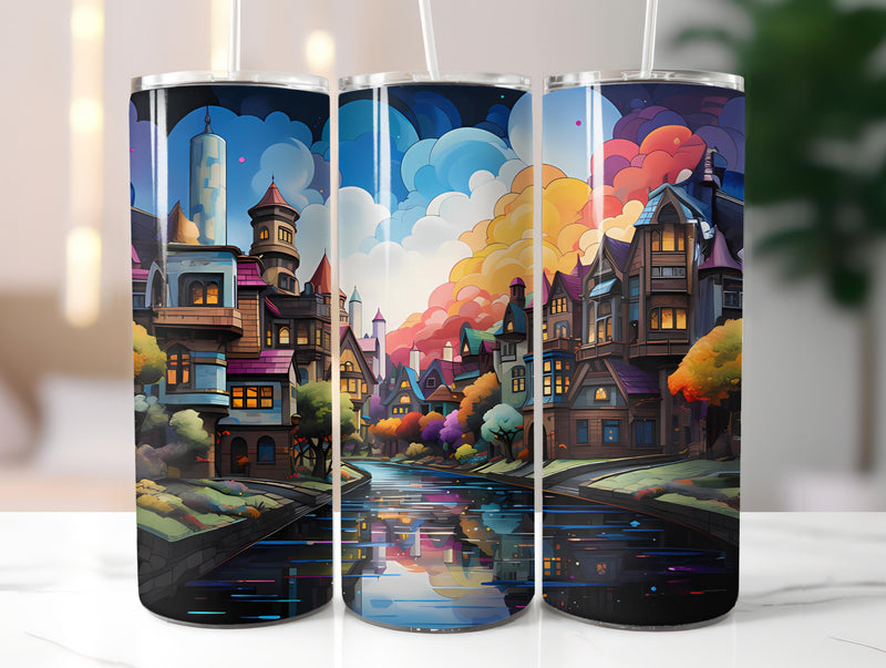 Kawaii Cityscapes 2 Tumbler Wrap - CraftNest