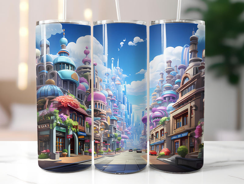 Kawaii Cityscapes 2 Tumbler Wrap - CraftNest