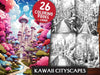 Kawaii Cityscapes Coloring Books