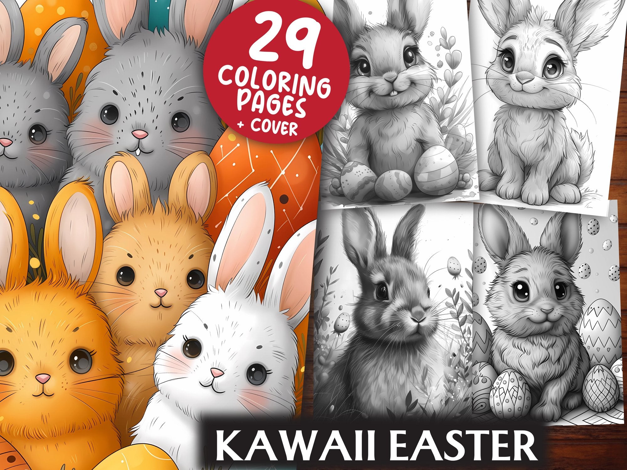 Kawaii Easter Coloring Books - CraftNest