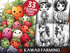 Kawaii Farming Coloring Books - CraftNest