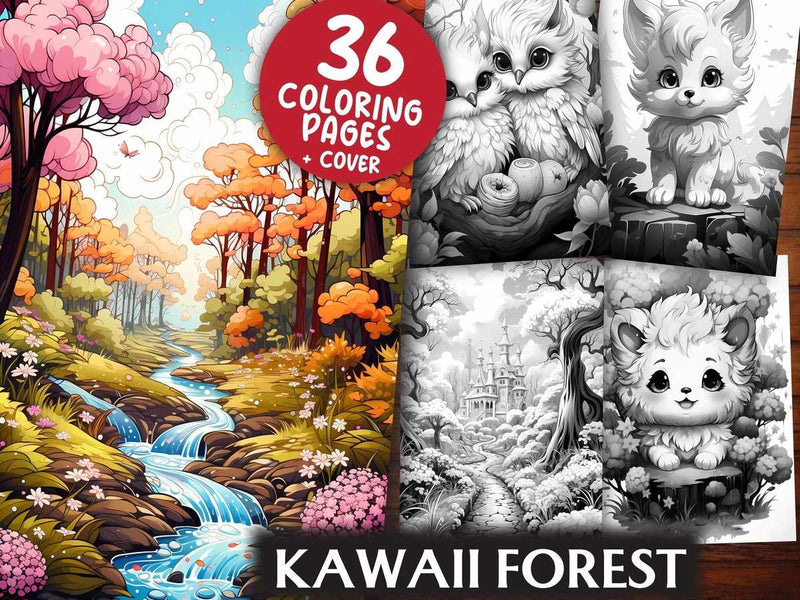 Kawaii Forest Coloring Books - CraftNest