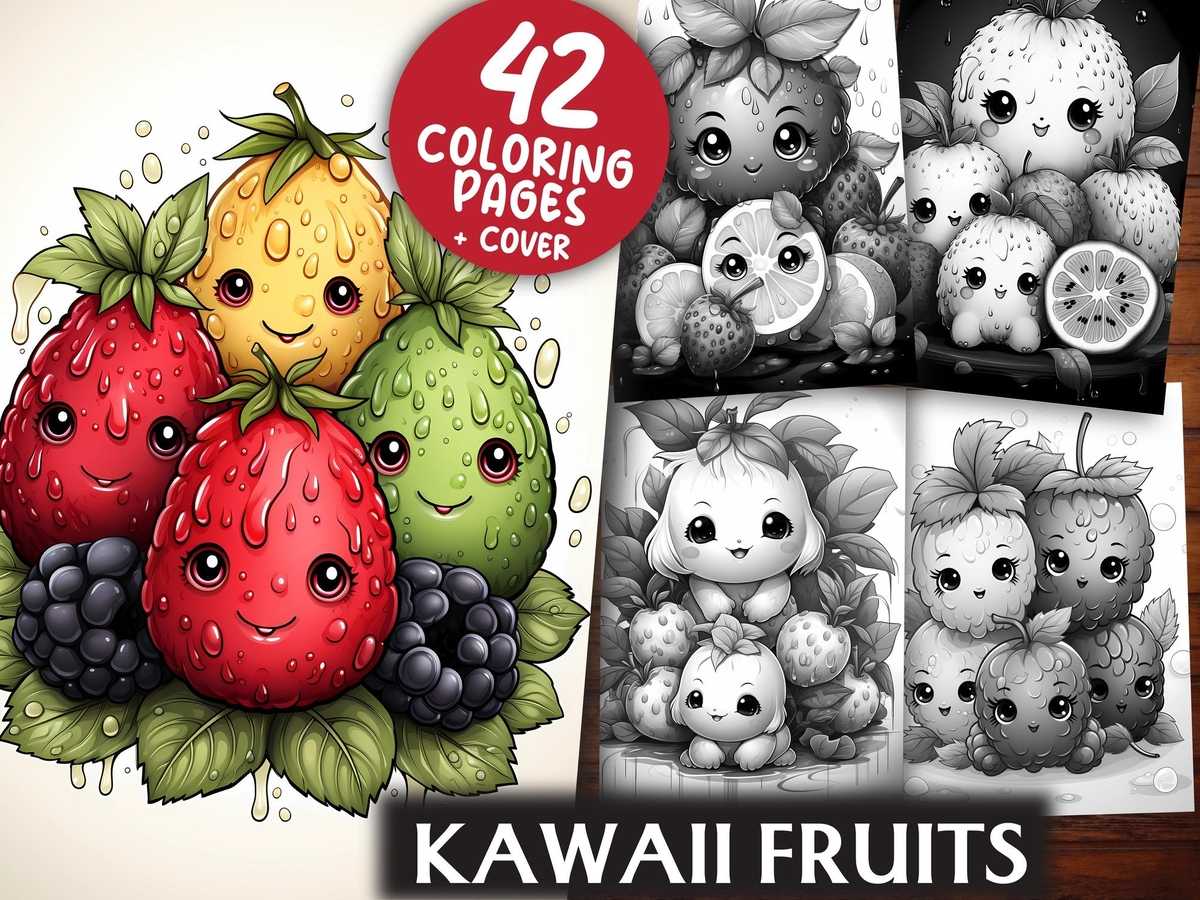 Kawaii Fruits Coloring Books - CraftNest